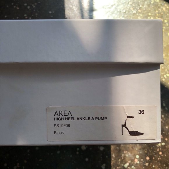 AREA Ankle A Pump Heels Bead Embellished Black Size 6 - Picture 8 of 11